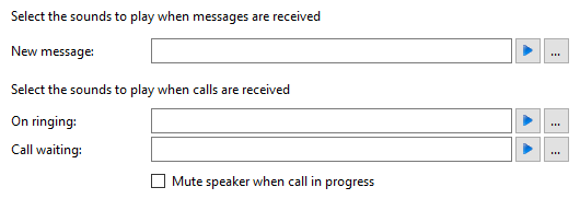 Call Events sound options